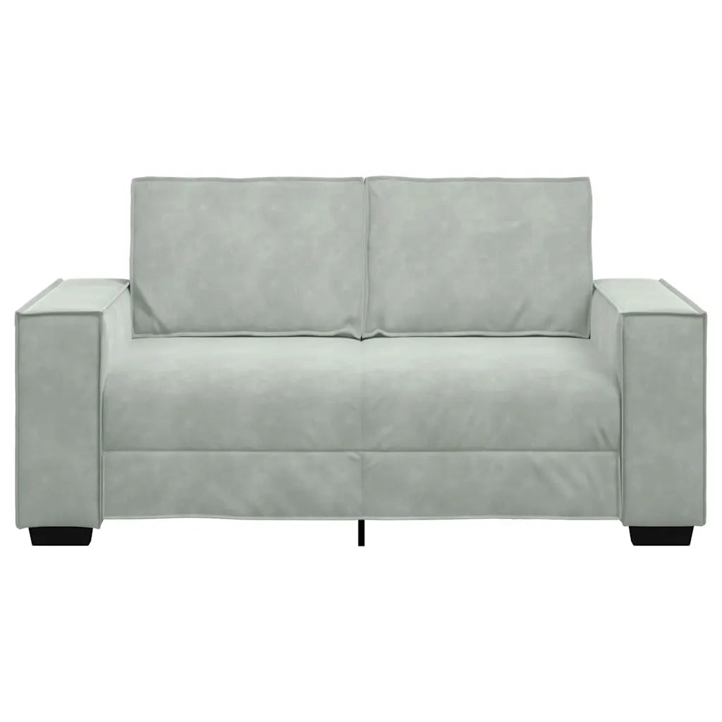 Divano a 2 Posti Grigio Chiaro 160x78x84 cm in Velluto 4105010