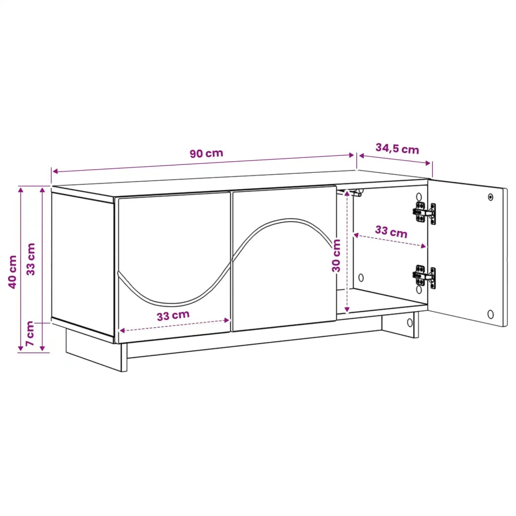 Supporto TV 90 x 34.5 x 40 cm Nero Legno ingegnerizzato 8011568