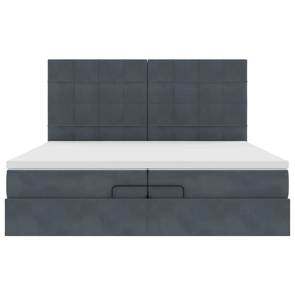 Struttura Letto Pouf con Materassi 200x200 cm Velluto 3314343