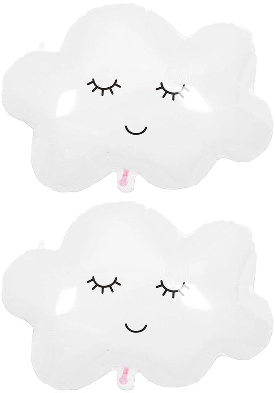 Fogli di palloncino a forma di nuvola - 2 pezzi - Alluminio - Riciclabile - Decorazione per compleanni - Decorazione per feste - Sigillati automaticamente - Palloncini