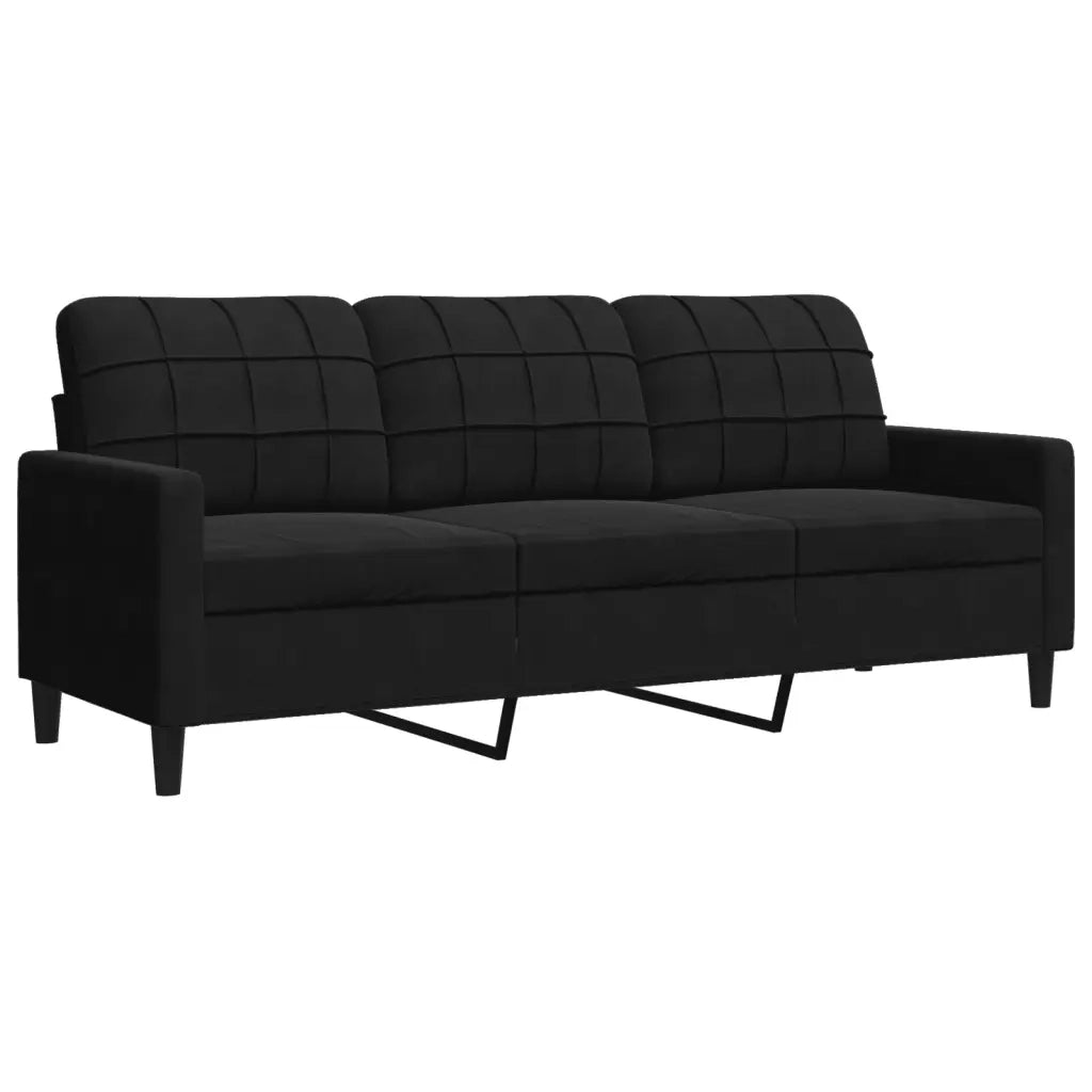 Set di Divani 4 pz con Cuscini e Rinforzi Nero in Velluto 3278386