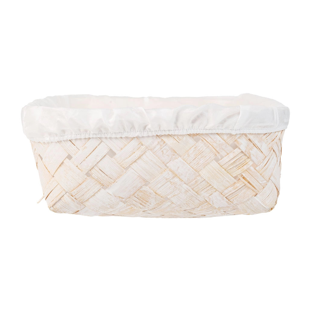 Vassoio in bambù foderato bianco 36x24x8h