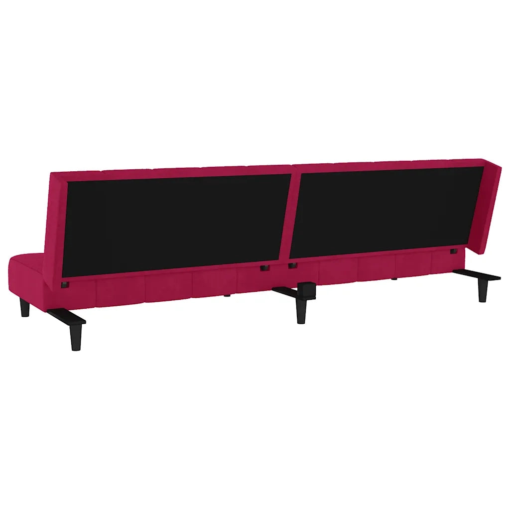 Divano letto | Sof¨¤ letto | Letto singolo a 2 Posti Rosso Vino in Velluto