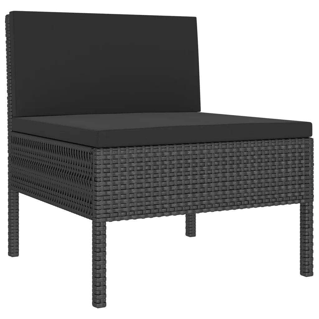 Set Divani da Giardino 11 pz con Cuscini in Polyrattan Nero 3094493