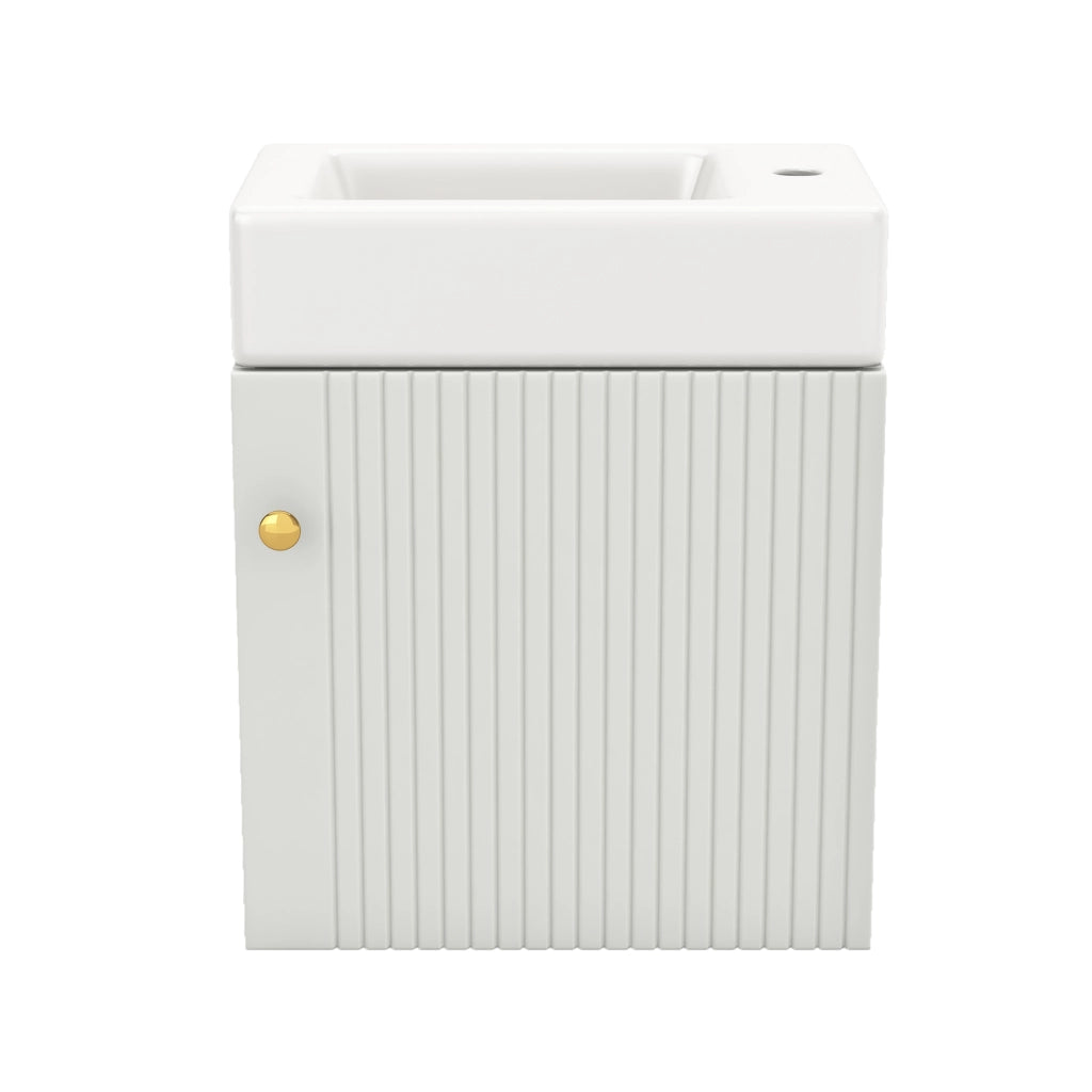 Mobile Bagno con Lavabo e Sottolavabo Sospeso 46 cm ¨C MINIMAL ¨C Bianco