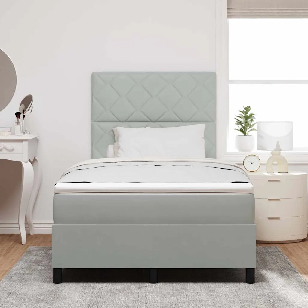 Letto a Sorgente LED Grigio chiaro 120 x 190 cm Tessuto
