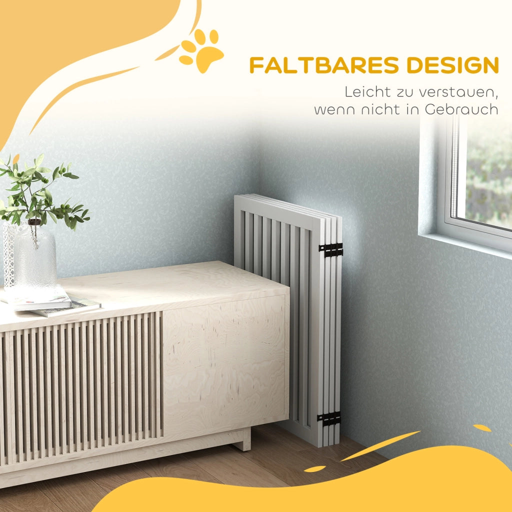 Cancelletto per scale, pieghevole, non richiede foratura, barriera di sicurezza, 4 pezzi, autoportante con 2 piedini di supporto, bianco, 81 cm