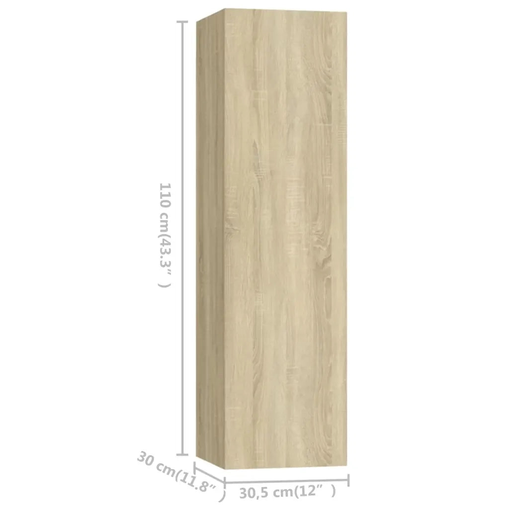 Set di Mobili Porta TV 4 pz Rovere Sonoma in Legno Multistrato 3078991