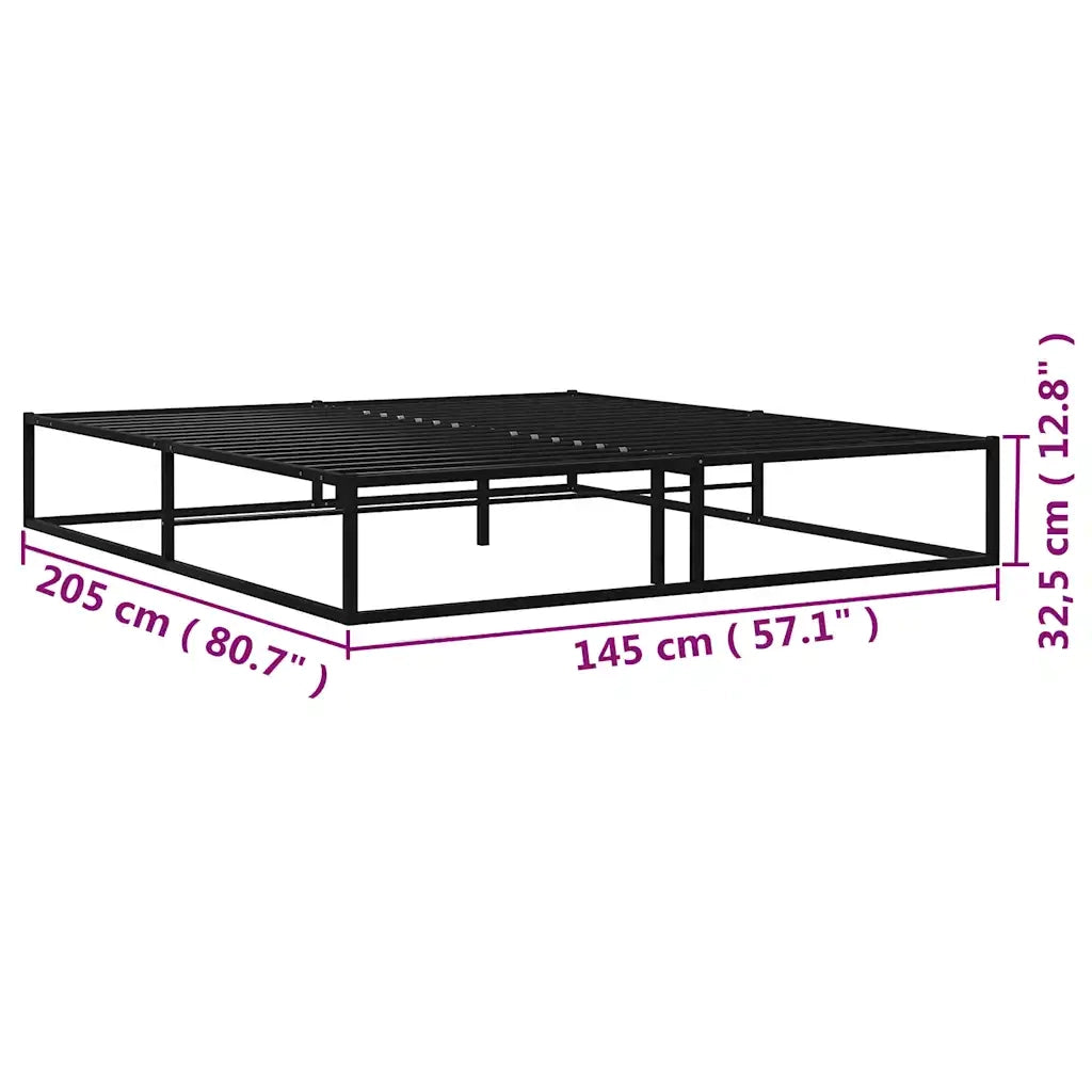 Giroletto-Struttura Letto Nero in Metallo 140x200 cm 185284