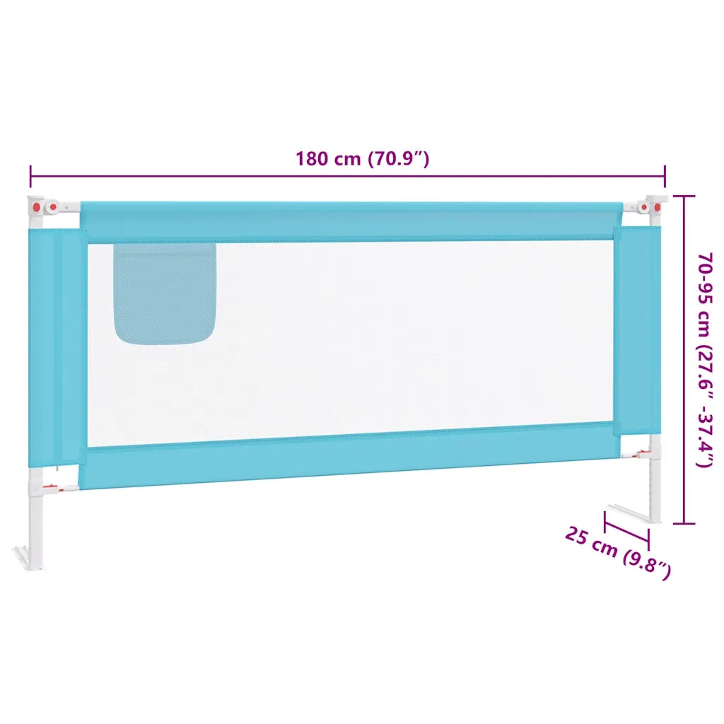 Sponda Letto di Sicurezza per Bambini Blu 180x25 cm in Tessuto CFW7438484