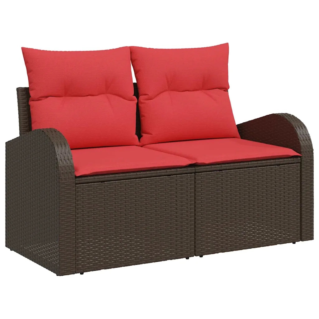 Set di divani con cuscino 11 pcs Marrone polyrattan 3346234