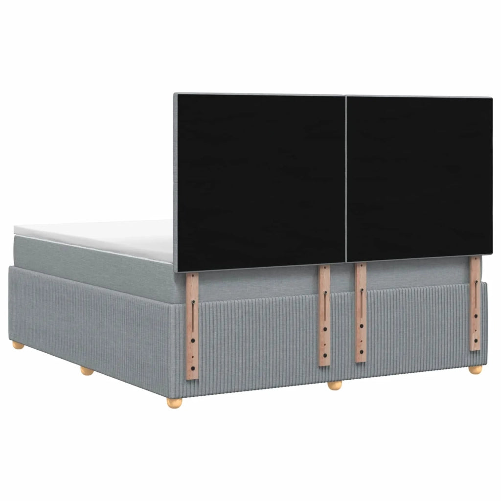 Letto Box Spring LED con Materasso Grigio Chiaro 160 x 200 cm 3455895