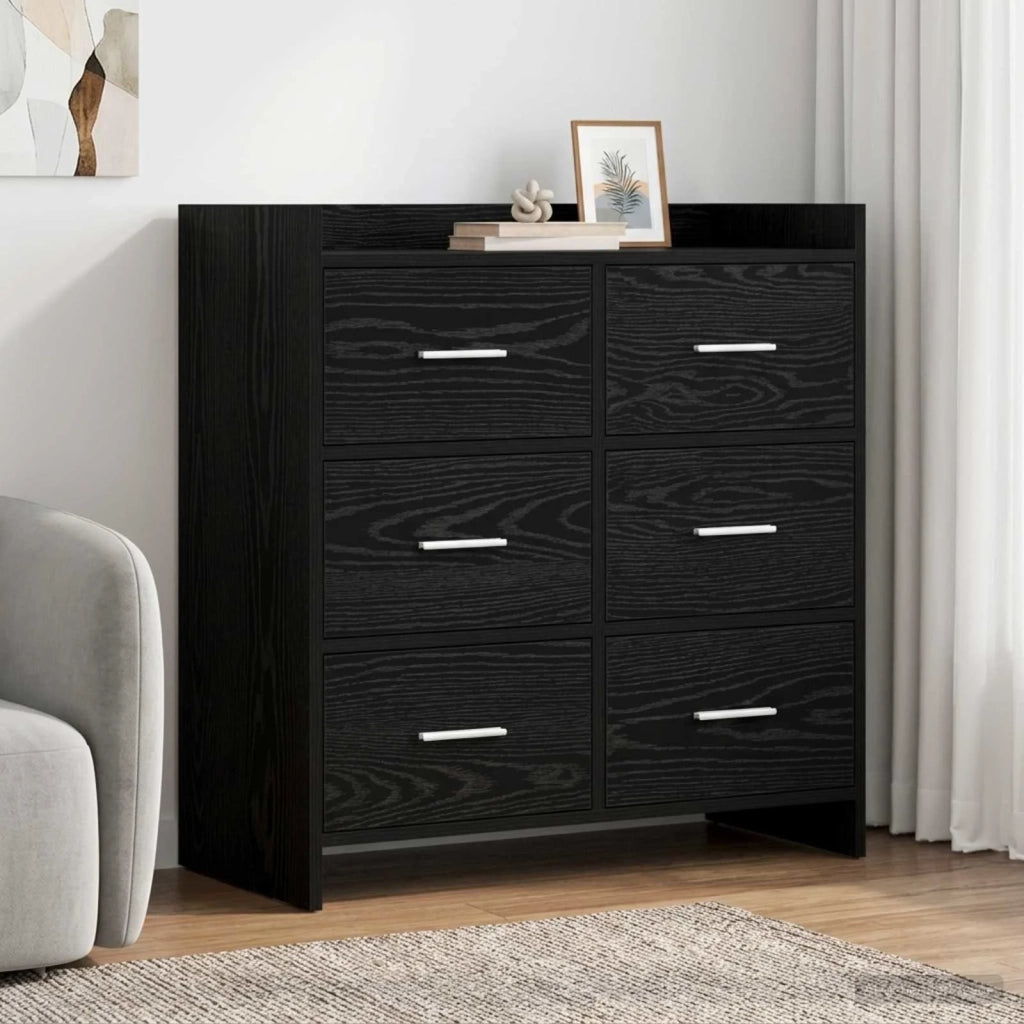 Credenza Rovere Nero 75 x 33 x 80 cm Legno ingegnerizzato 8011100