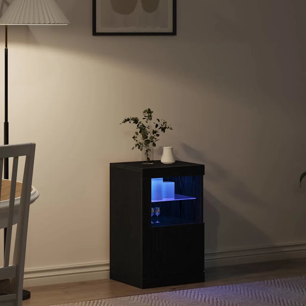 Credenza | Madia LED Rovere Nero 41 x 37 x 67 cm Legno multistrato