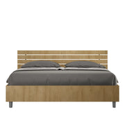 BS COM Letto matrimoniale contenitore doppia alzata 160x190 testata dritta con doghe quercia