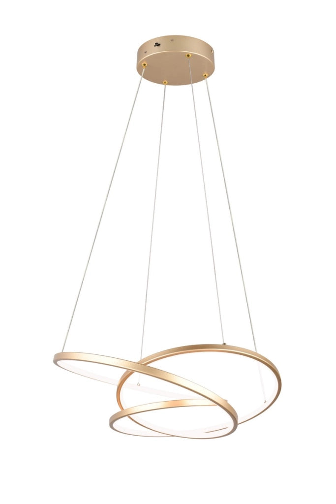 Lampada a sospensione LED Darvin Trio oro 34W dimmer