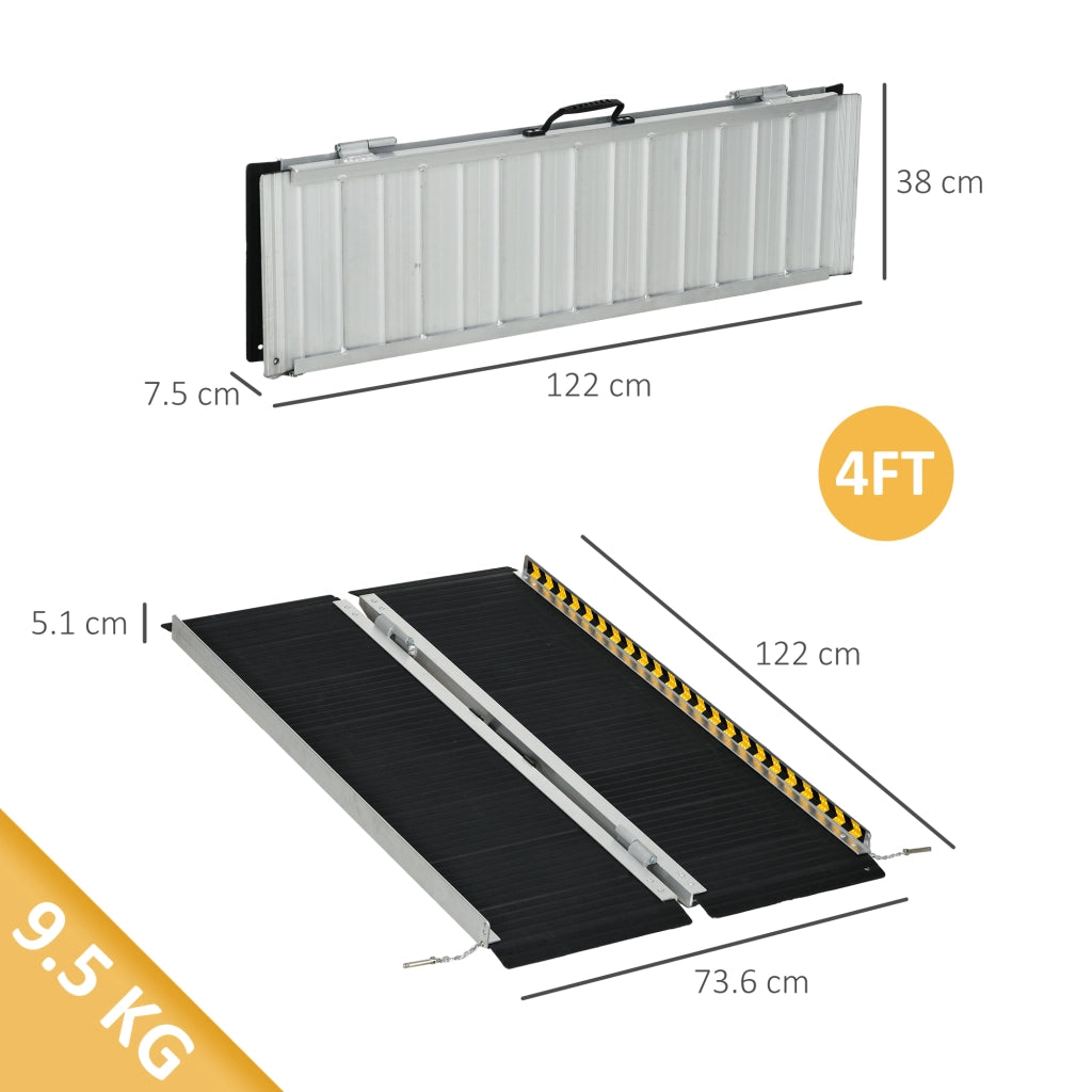 Rampa Pieghevole per Sedia a Rotelle ¨C Xylo ¨C Alluminio 122x73.6x5.1cm Nero