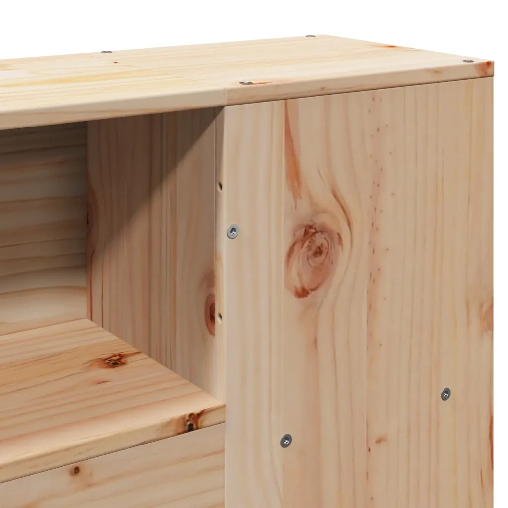 Testiera | Testata con Ripiani 135 cm in Legno Massello di Pino