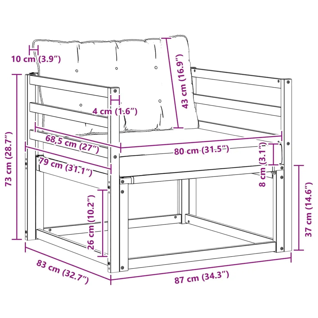 Set di divani da esterno Legno di Acacia Massello e Textilene 3439054