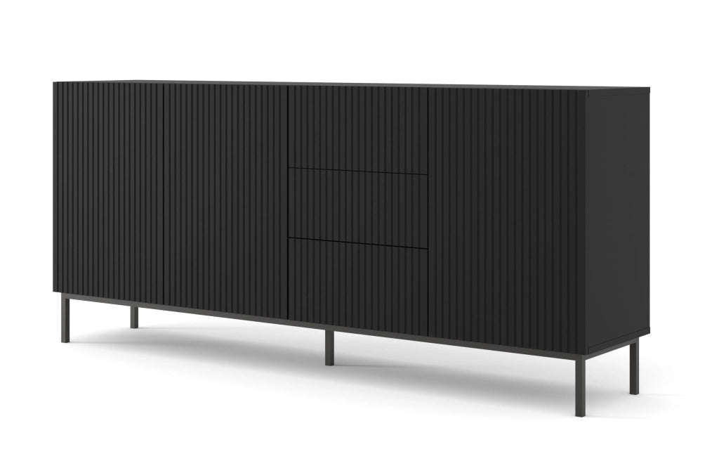 MOBILE RAVENNA B MOBILE IN MDF RIVESTITO IN FOGLIO 3D3S 200 NERO OPACO TELAIO NERO