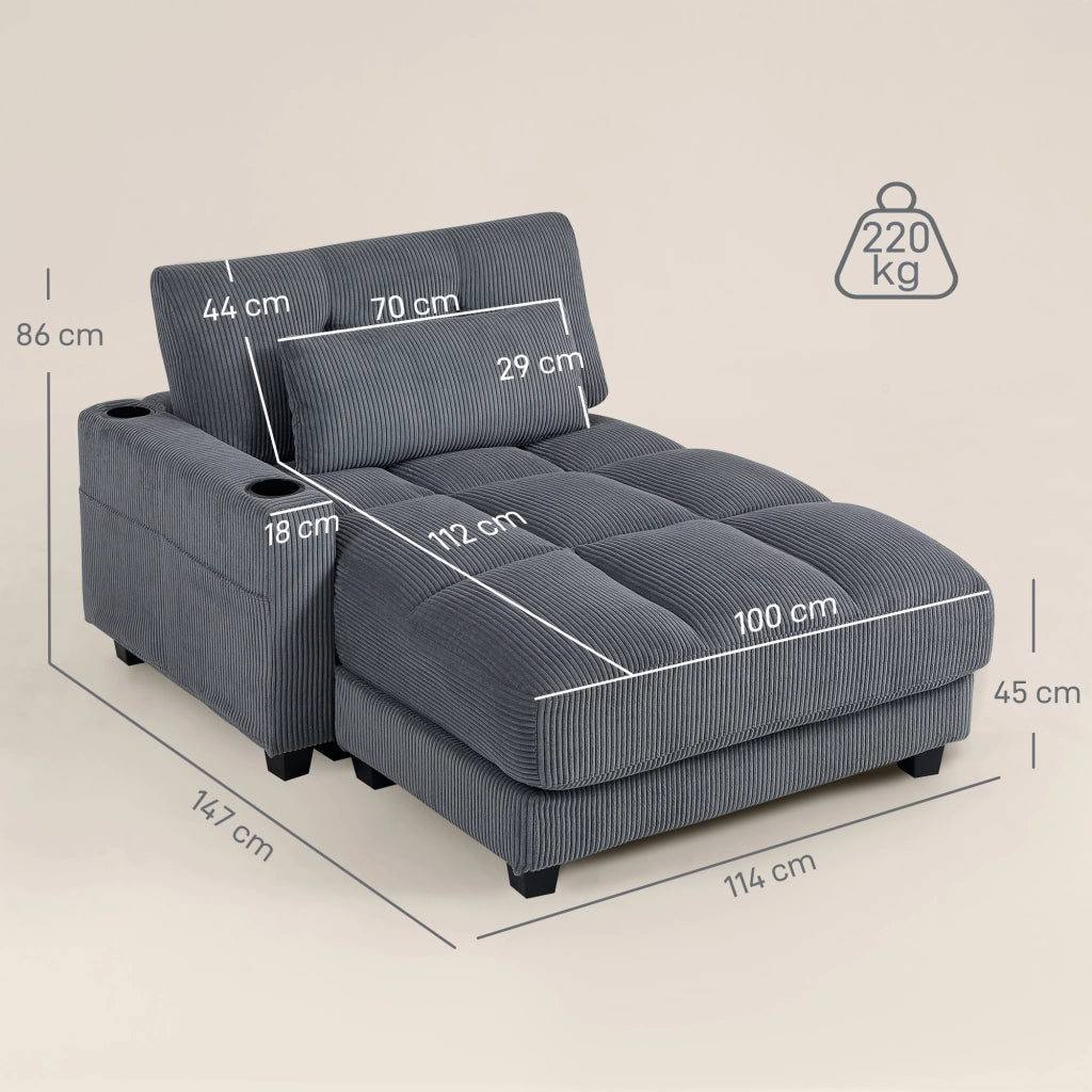 Divano letto con cuscini ¨C Minimal ¨C grigio