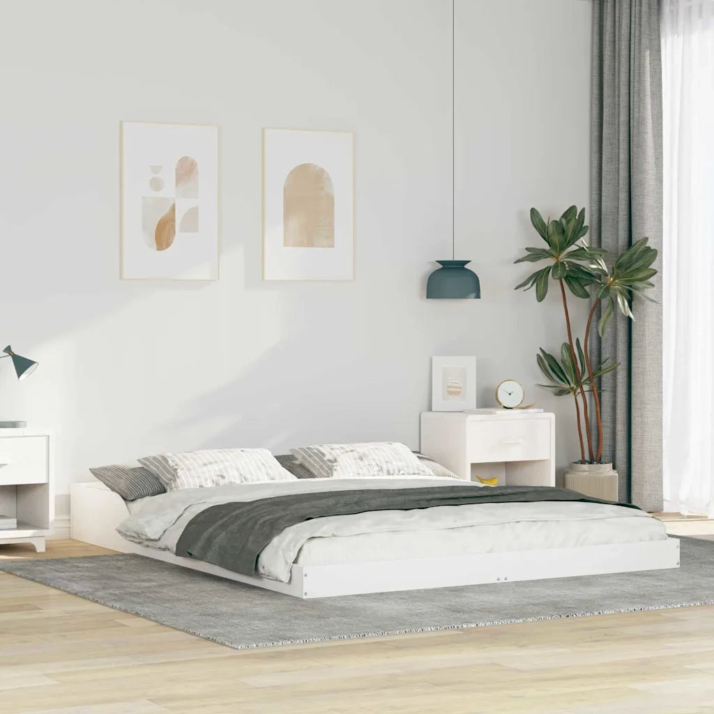 Struttura del letto-Giroletto-Rete del Letto Bianco 160 x 210 cm Pino massello 741006