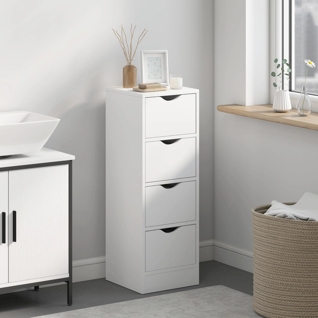 Mobile da bagno con 4 cassetti ¨C Minimal ¨C bianco 29x29x83 cm