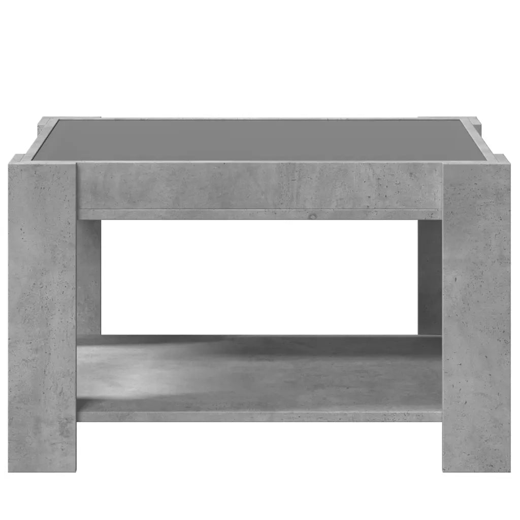 Tavolino Salotto con LED Grigio Cemento 73x53x45 cm Multistrato 847549