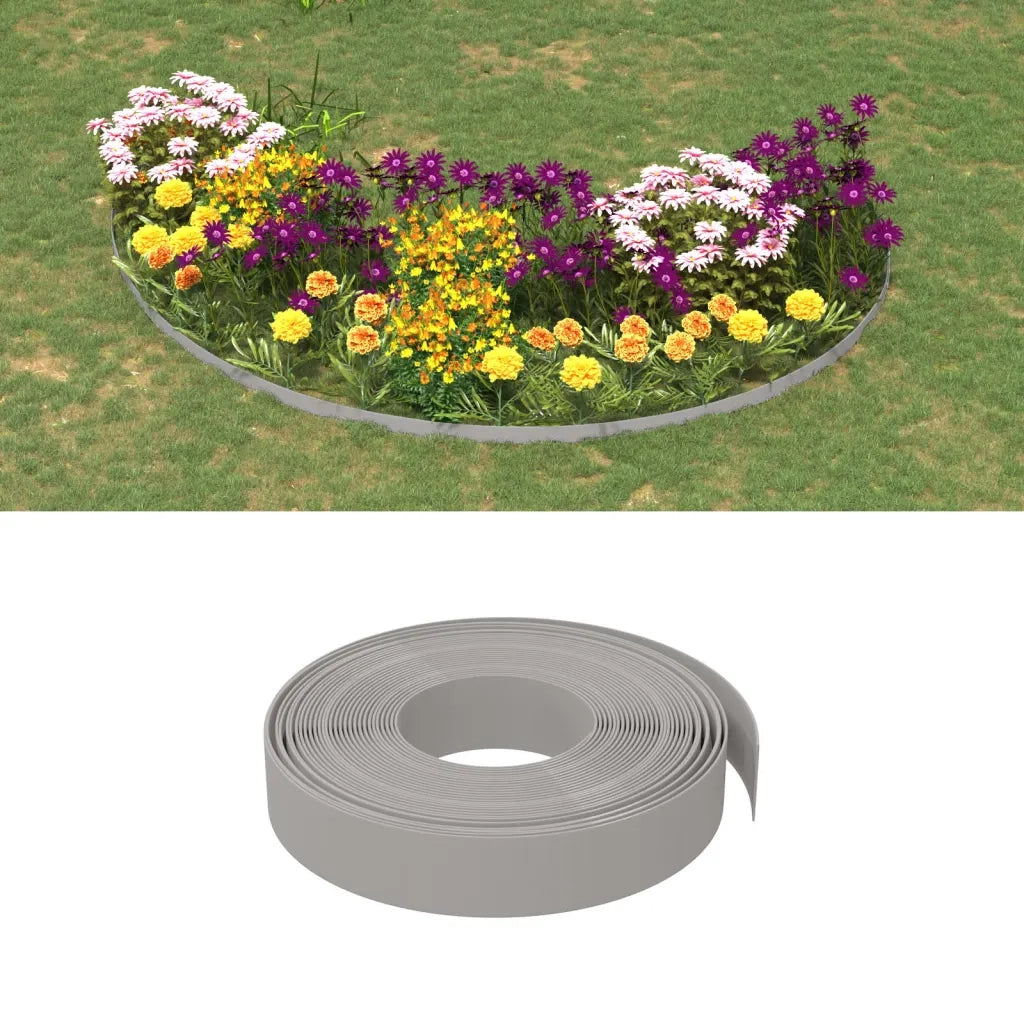 Bordatura da Giardino Grigia 10 m 10 cm in Polietilene CFW6847413