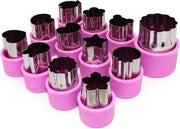 Ustensili per Dolci in Acciaio Inossidabile 12 Pezzi RURO Mini Ustensili per Dolci Interchangeabili per Pan, Fondant, Nastri di Zucchero, Natale, Ognissanti, Compleanni, Feste, Bambini Blu