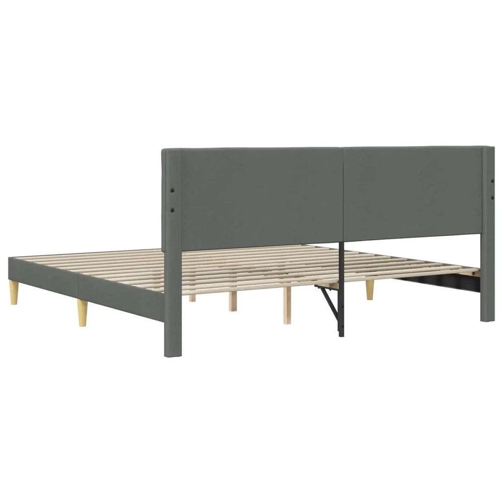 Struttura del letto-Giroletto Grigio Scuro 200 x 200 cm Tessuto 627233