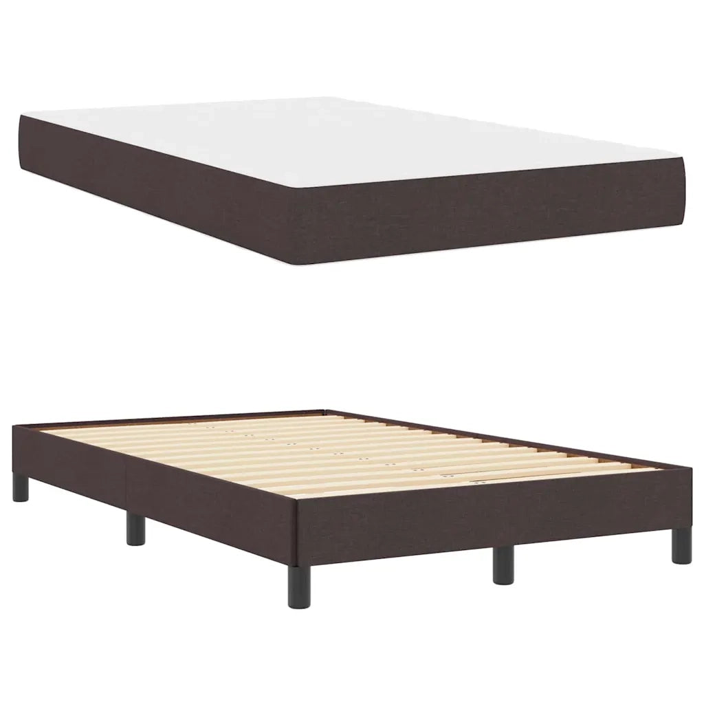 Letto a molle con materasso Marrone Scuro 120 x 200 cm Tessuto 3398482