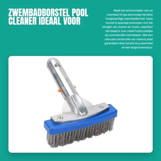 Borsetto per piscina in acciaio inossidabile 15 cm - Piscinare e pulire pavimento e parete - Leggero - 168 g - Per macchie resistenti - Pulitore per piscine