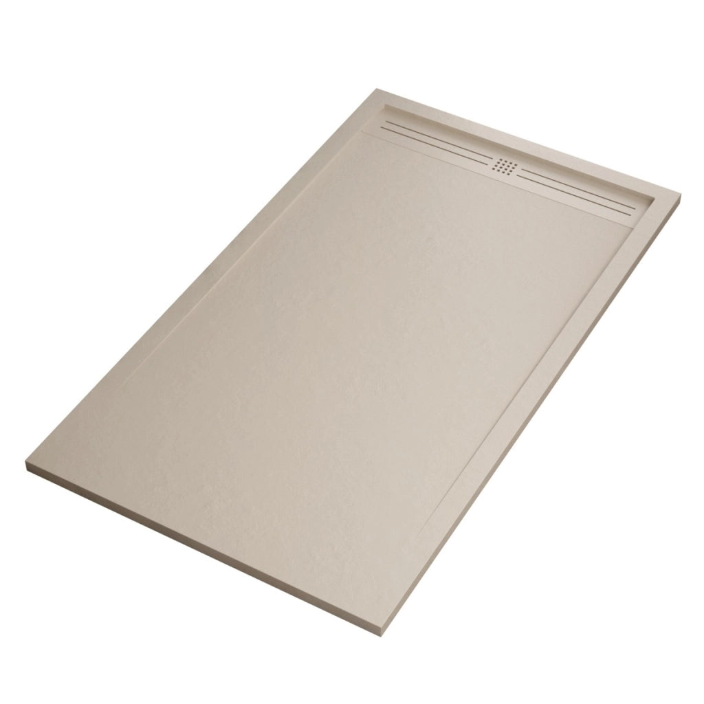 Piatto doccia in marmo resina crema pietra cemento grid, misura 90x150