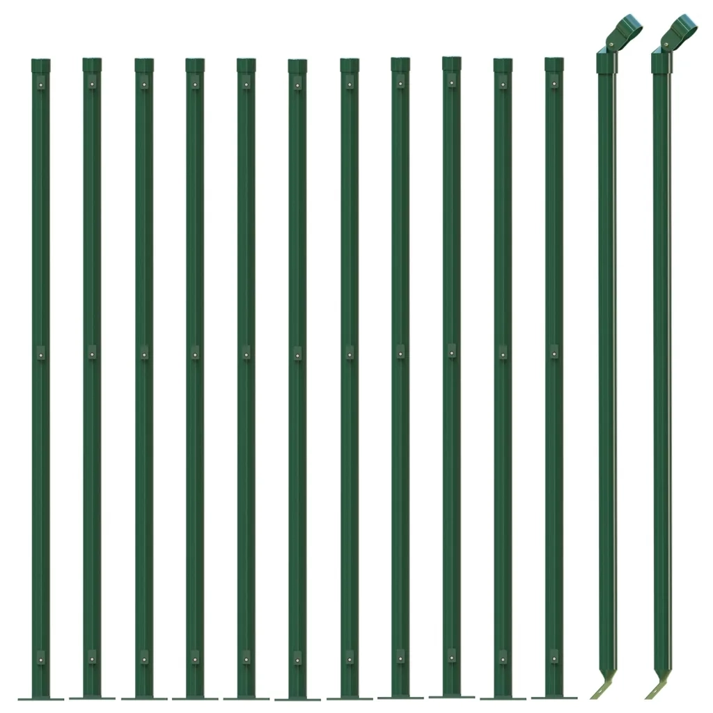 Recinzione da Giardino | Recinzione Metallica con Flangia Verde 0,8x25 m