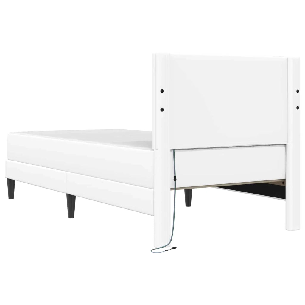 Struttura del letto con testiera Bianco 90 x 190 cm Similpelle 3415284