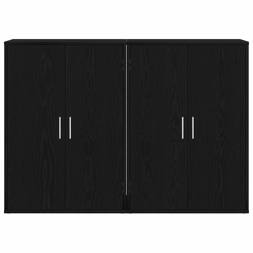 Credenza 2 pcs Rovere Nero 60 x 31 x 84 cm Legno multistrato 3334304