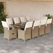 Set Bistrò da Giardino 11 pz con Cuscini in Polyrattan Beige 3277247