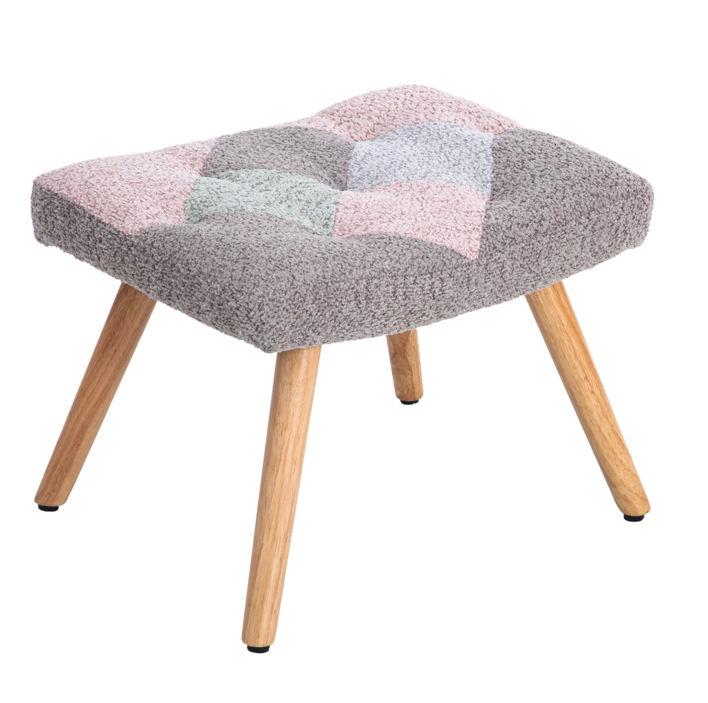 Sedia a dondolo 93 cm con cuscino lombare e poggiapiedi; multicolore