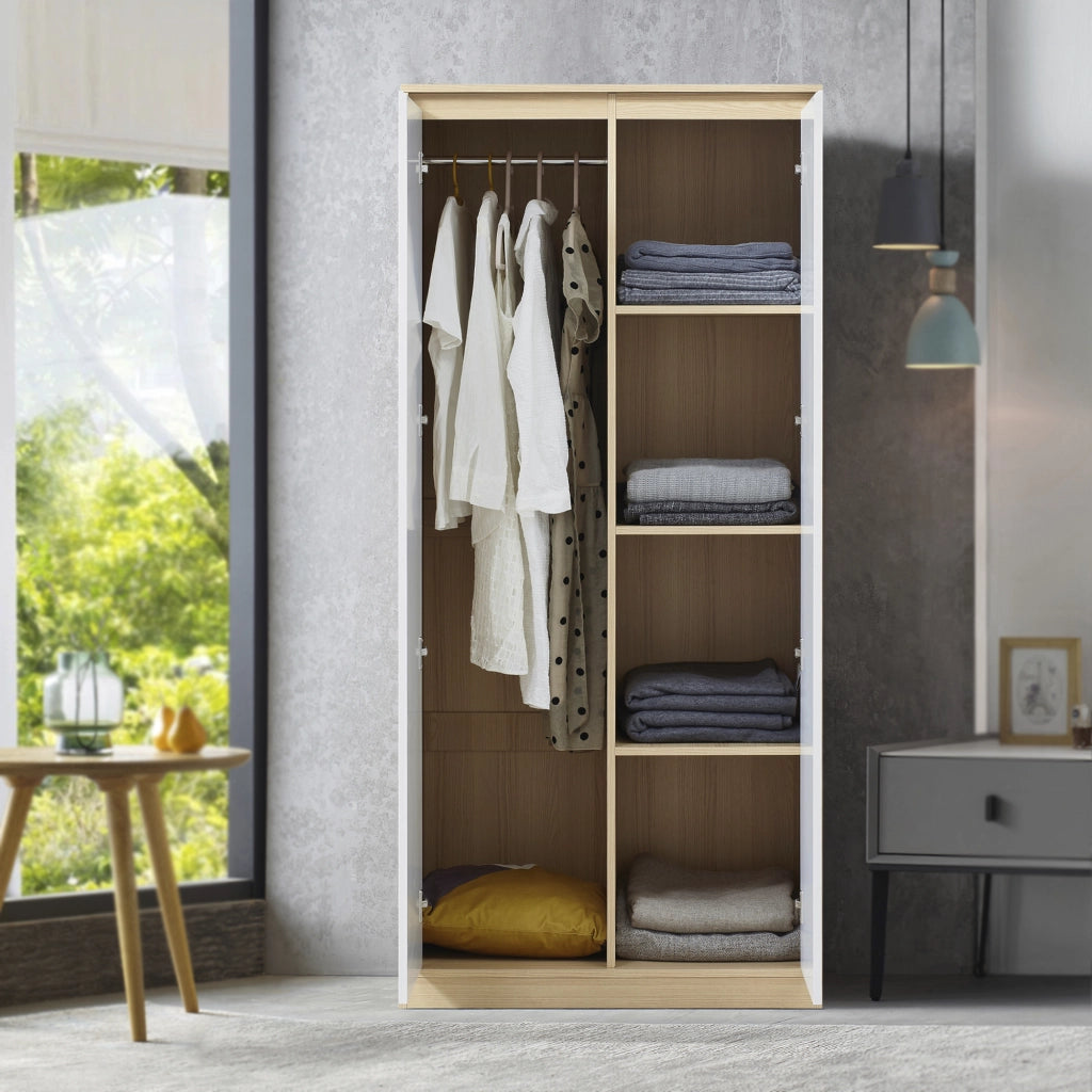 Armadio Guardaroba Bastheim 176 x 80 x 52 cm Effetto Rovere [en.casa]
