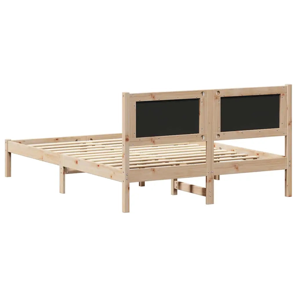 Letto con Testiera Rivestita Talpa 135 x 190 cm Pino massello 878272