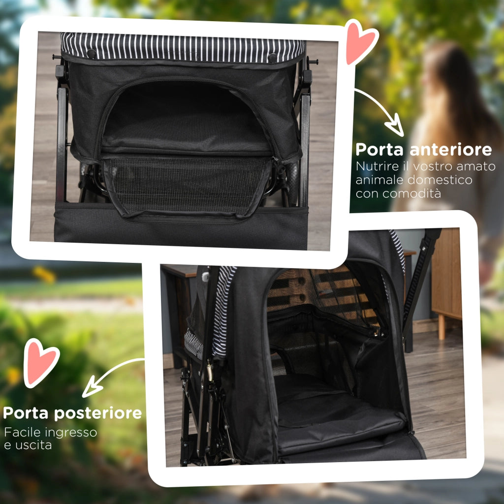 Passeggino per Cani Piccoli Pieghevole ¨C Minimal ¨C Nero
