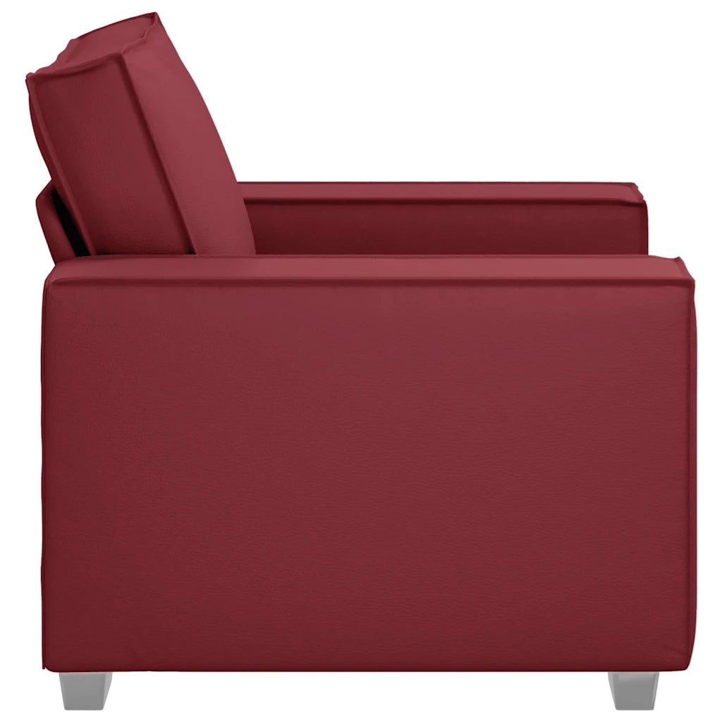 Poltrona Sofa Rosso Vino 100 cm Pelle Sintetica 4105042