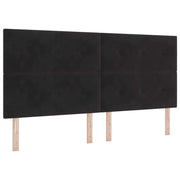 Testiera | Testata LED con strisce LED Nero 200 cm Velluto