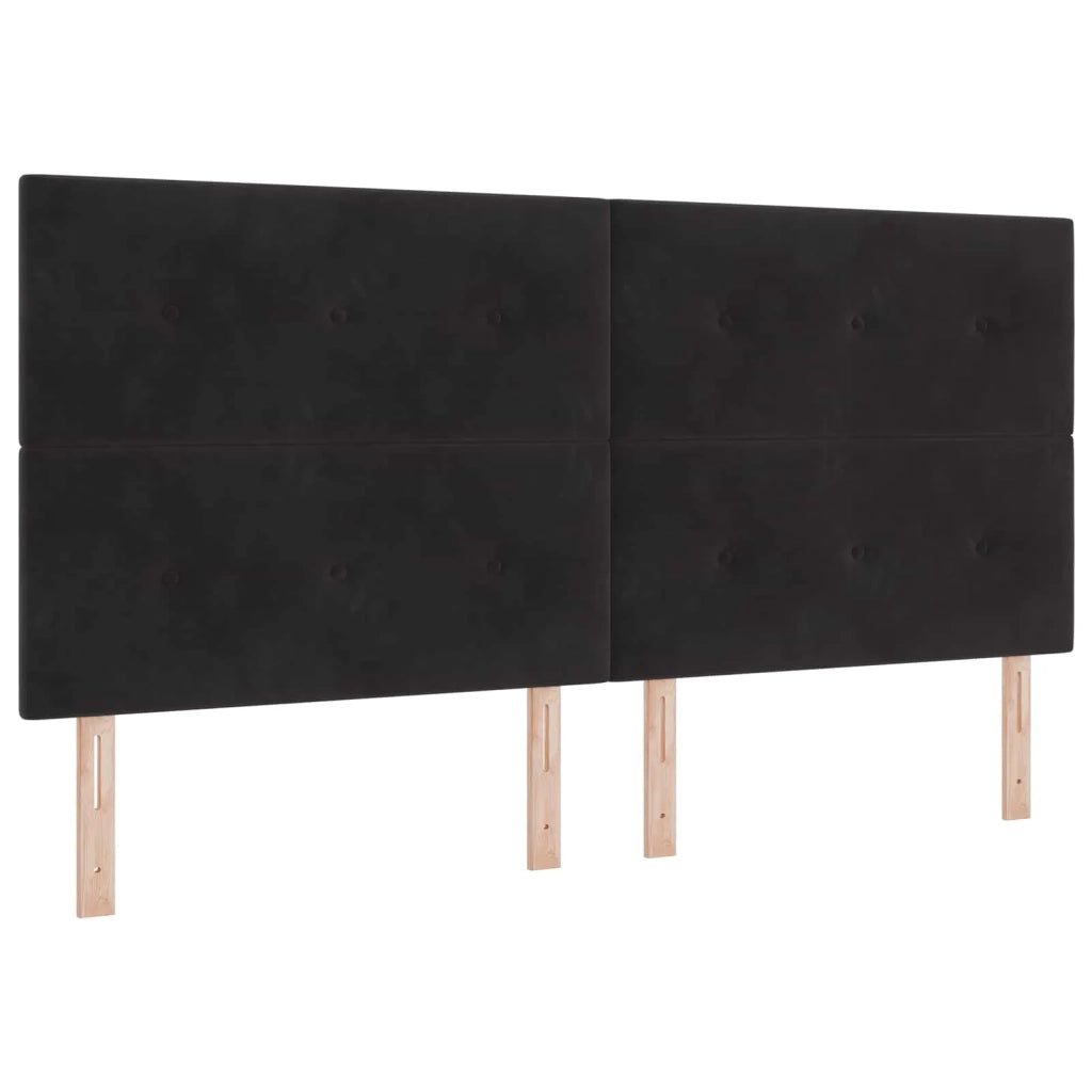 Testiera | Testata LED con strisce LED Nero 200 cm Velluto
