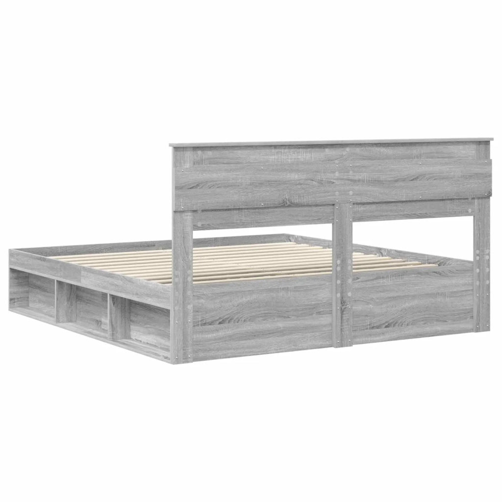 Struttura del letto Grigio Sonoma 200 x 200 cm Pino massello 3409724