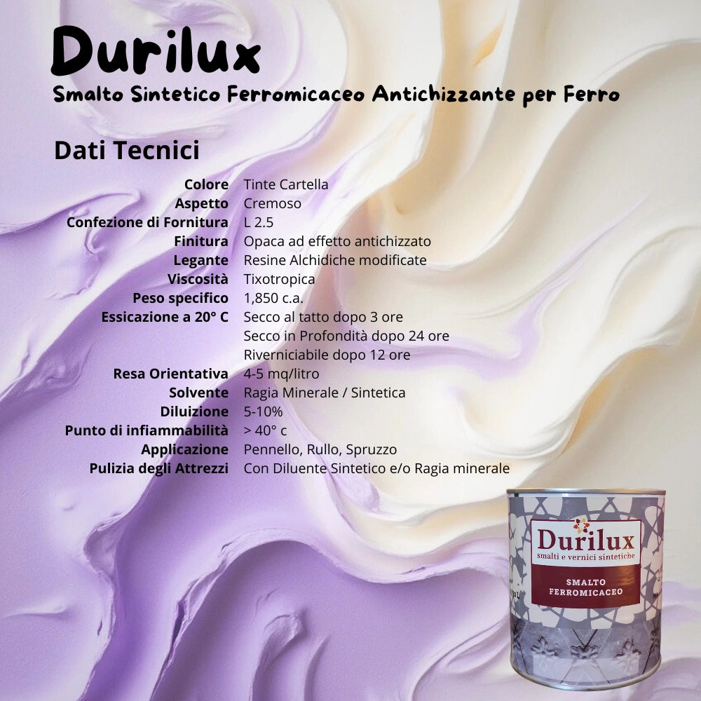 Durilux smalto sintetico ferromicaceo antichizzante ferro colore verde 250 *** formato 2.5 lt, confezione 1