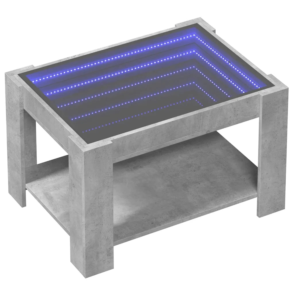 Tavolino Salotto con LED Grigio Cemento 73x53x45 cm Multistrato 847549