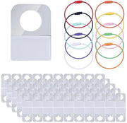 Etichette 100 pezzi, adesivi autoadesivi 32x22mm - Anelli in acciaio inossidabile 10 pezzi - Accessori per organizzare - segnare - plastica e colla - 15,5cm di lunghezza - Etichetta per etichettatura
