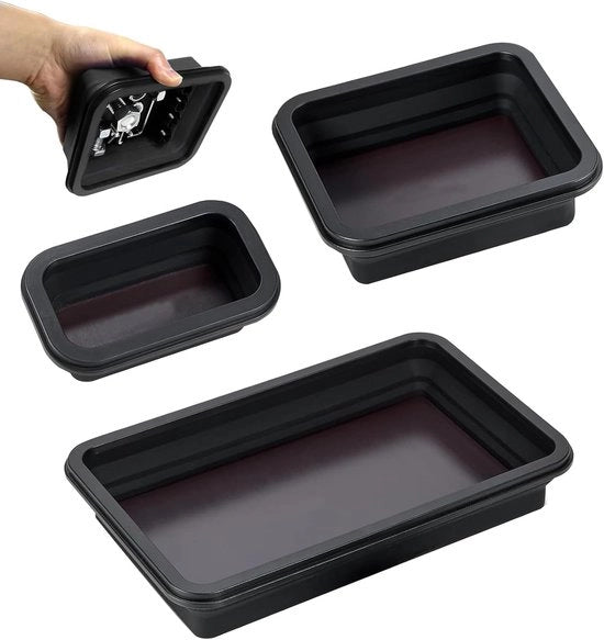 Scalda-magnete - Piatto pieghevole - 3 pezzi - Nero - Silicone